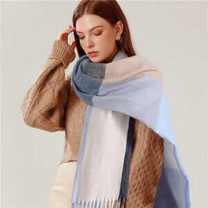 Winter Scarfs for Women, Cashmere Feel Plaid Scarf, Long Blanket Scarf,